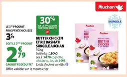 Auchan AUCHAN Butter chicken et riz basmati surgelé offre
