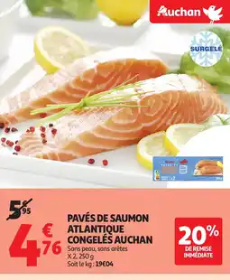 Auchan AUCHAN Pavés de saumon atlantique congelés offre