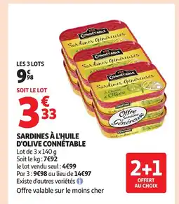 Auchan CONNÉTABLE Sardines à l'huile d'olive offre