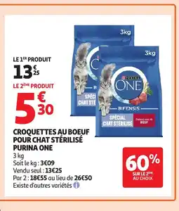 Auchan PURINA ONE Croquettes au boeuf pour chat stérilisé offre