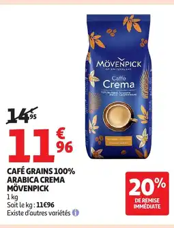 Auchan MÖVENPICK Café grains 100% arabica crema offre