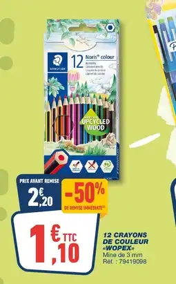 Bureau Vallée 12 crayons de couleur wopex offre