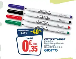 Bureau Vallée GIOTTO Feutre effacable offre