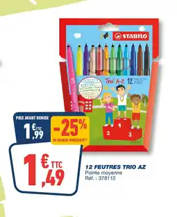 Bureau Vallée 12 feutres trio az offre
