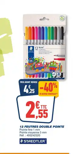 Bureau Vallée STAEDTLER 12 feutres double pointe offre