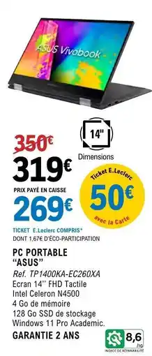 E.Leclerc PC PORTABLE ASUS offre