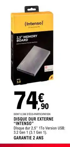E.Leclerc DISQUE DUR EXTERNE INTENSO offre