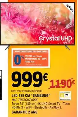 E.Leclerc LED 189 CM “SAMSUNG” offre