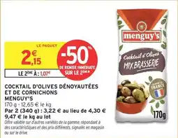 Intermarché Cocktail d'olives dénoyautées et de cornichons menguy's offre