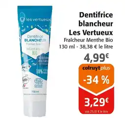 Colruyt LES VERTUEUX Dentifrice blancheur offre