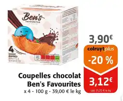 Colruyt BEN'S FAVOURITES Coupelles chocolat offre