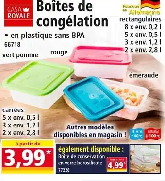Norma CASA ROYALE Boîtes de congélation offre