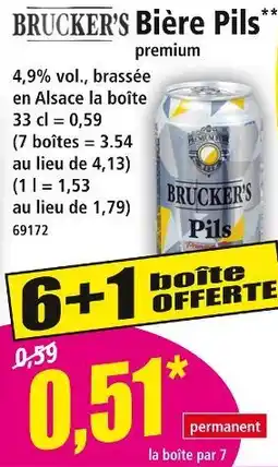 Norma BRUCKER'S Bière Pils premium offre