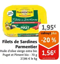 Colruyt PARMENTIER Filets de sardines offre