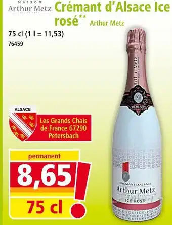 Norma ARTHUR METZ Crémant d'Alsace Ice rosé offre