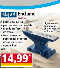 Norma SCHEPPACH Enclume SAB450 offre
