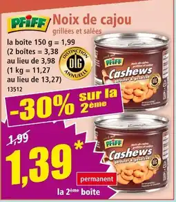 Norma PFIFF Noix de cajou grillées et salées offre