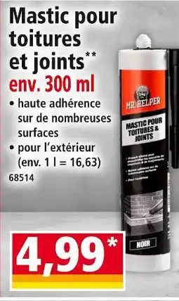 Norma MR. HELPER Mastic pour toitures et joints offre