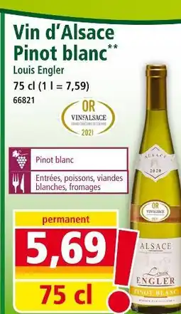 Norma LOUIS ENGLER Vin d'Alsace Pinot blanc offre