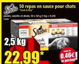 Norma SHEBA 50 repas en sauce pour chats fresh & fine offre