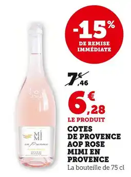 U Express Cotes de provence aop rose mimi en provence offre
