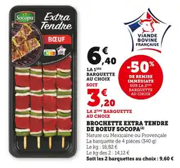 U Express Socopa Brochette Extra Tendre de Boeuf offre