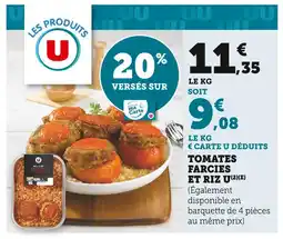 U Express Les Produits U Tomates farcies et riz offre