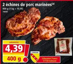Norma John's 2 échines de porc marinées offre