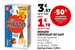 U Express LU Mikado chocolat au lait offre