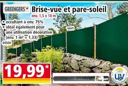 Norma GREENGERS Brise-vue et pare-soleil env. 1,5 x 10 m offre