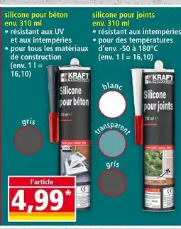 Norma KRAFT Silicone pour béton offre