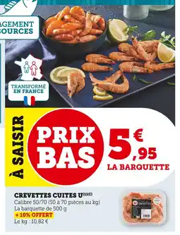 U Express U Crevettes cuites offre