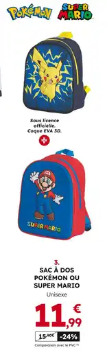 Sport 2000 Sac à dos Pokémon/Super Mario offre