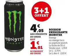U Express MONSTER Boisson énergisante offre