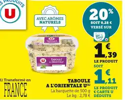 U Express U TABOULE L'ORIENTALE offre