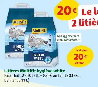 Maxi Zoo Multifit Litières hygiene white offre
