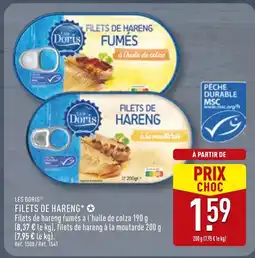 ALDI LES DORIS Filets de hareng fumés à l'huile de colza offre
