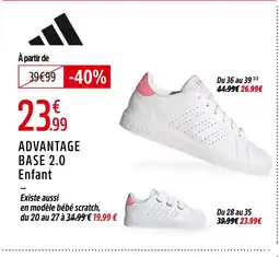 Intersport ADIDAS Advantage base 2.0 enfant offre