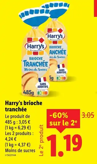 Lidl HARRY'S Brioche tranchée offre