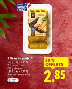 Lidl TOQUE DU CHEF 8 Nems au poulet offre