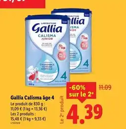 Lidl Gallia Calisma âge 4 offre