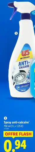 Lidl W5 Spray anti-calcaire offre