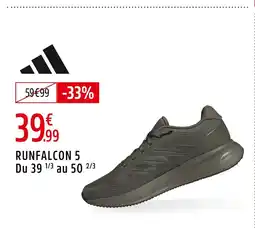Intersport ADIDAS Runfalcon 5 du 39 1/3 au 50 2/3 offre