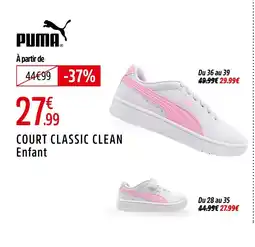 Intersport PUMA Court classic clean enfant offre