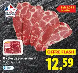 Lidl 12 côtes de porc échine offre