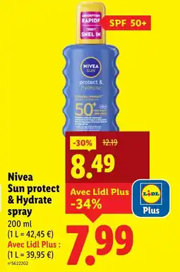 Lidl Nivea Sun protect & hydrate spray offre