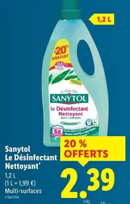 Lidl Sanytol Le Désinfectant Nettoyant offre