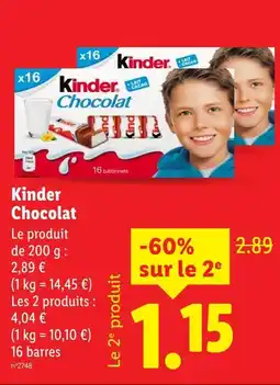 Lidl Kinder Chocolat offre