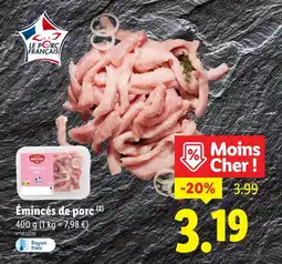 Lidl Mon boucher Émincés de porc offre