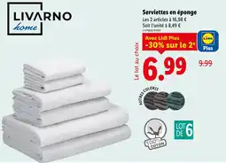 Lidl LIVARNO HOME Serviettes en éponge offre